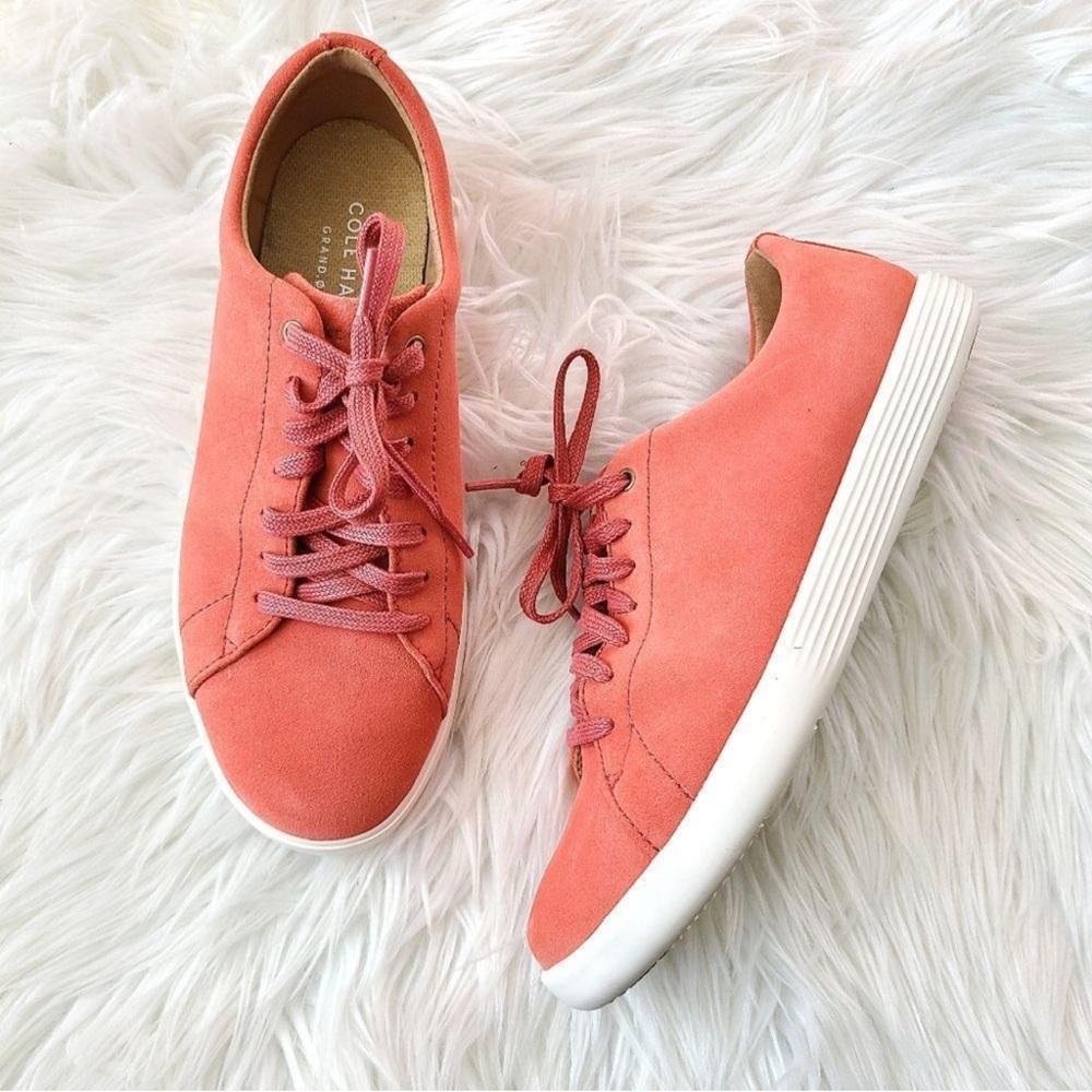 Cole Haan Coral Pink Lace-Up Grand Crosscourt II Sneakers